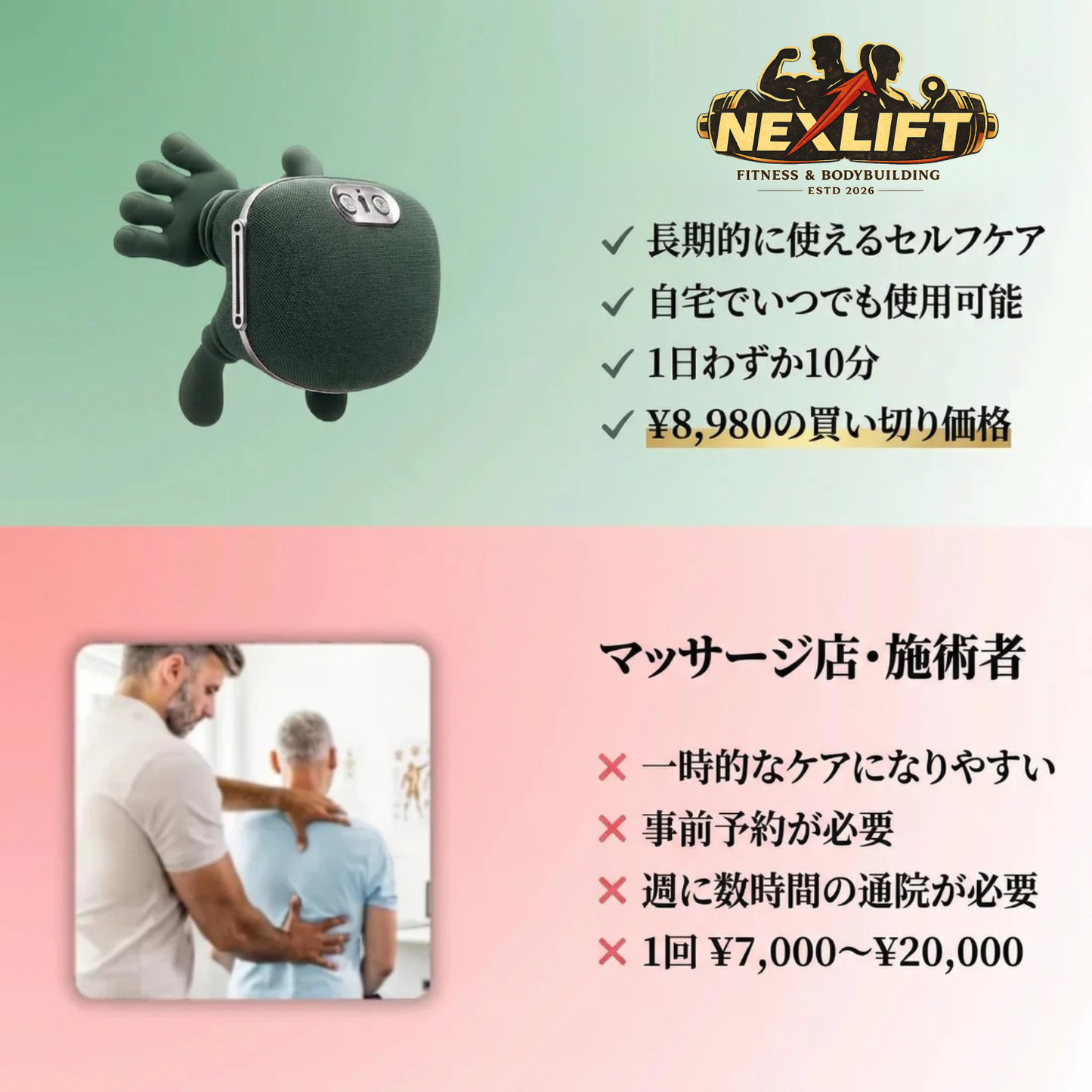 NEXLIFT™ 肩首リリースケア